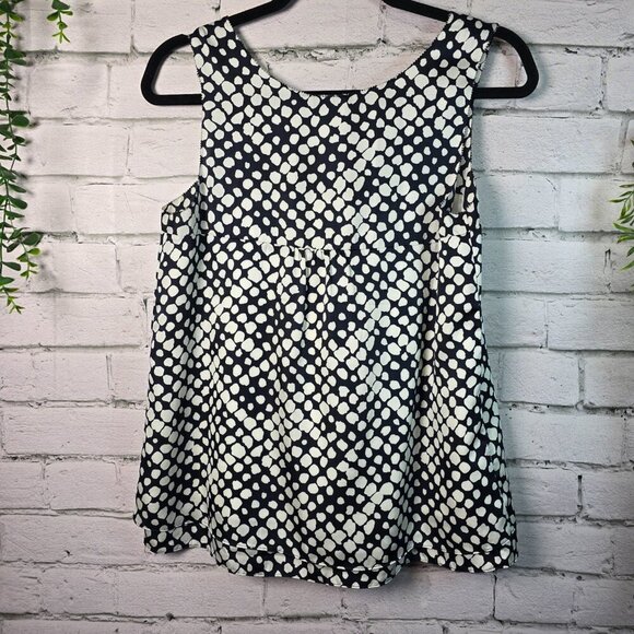 LOFT BLACK AND WHITE DOUBLE LAYERS TANK WITH FRONT TIE WOMENS SIZE S NWOT - Picture 7 of 7